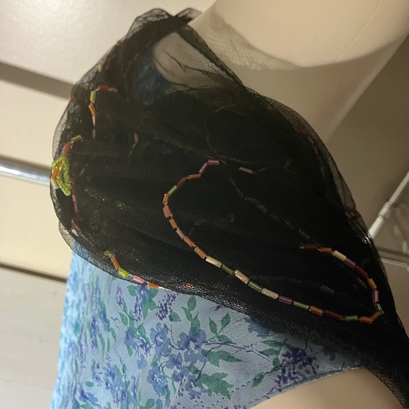 MaggiB Sheer Beaded Floral Paisley Scarf - Picture 6 of 9